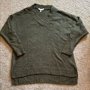 Time and Tru Olive V-Neck Sweater
